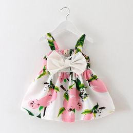 2017 nieuwe zomer leisure meisjes jurk mode kinderen schattige bloemen katoenen jurk kinderen meisjes bloemen outfits G269