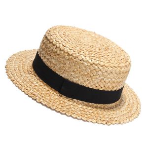 2017 nouveau été chapeau de soleil de paille naturelle pour femmes hommes mode chapeaux de plage dames chapeau de soleil plat pour les vacances Y19070503275Y