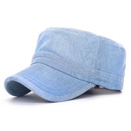 2017 nieuwe unisex denim militaire hoed klassieke vintage platte cowboy baseball caps solide trucker petten snapback caps