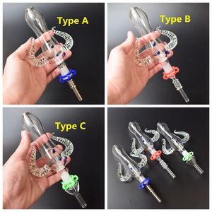 2021 Nouvelle Version 14mm NC Kit Avec Titane Nail Quartz Tip Pipe En Verre Fumer Pipe Bongs En Verre