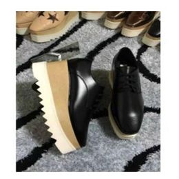 2017 nouveau tout Elyse Stella Mccartney Scarpe plate-forme femmes chaussures noir en cuir véritable avec semelle blanche242M