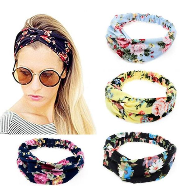 2017 Nouveau Large Femmes Turban Bandeau Multicolore Fleur Croix Femmes Élastiques Bandeaux Fleur Bandeau Femmes Cheveux Accessoires2844688