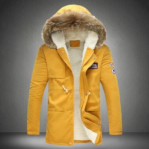 2017 nuevos abrigos de invierno Parkas chaqueta para hombre con capucha gruesa cuello de piel caliente prendas de vestir de talla grande M-3XL 4XL 5XL