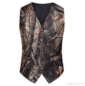 2020 witte camo bruidegom vesten bruidegom bruiloft vest formele prom feestvesten voor mannen groomsmen kledij vader van bruidegom pak vest plus size