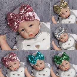 Baby pasgeboren hoed baby meisjes lovertjes super bowknot muts gebreide caps kinderen winter katoen hoeden fotografie rekwisieten baby-accessoires