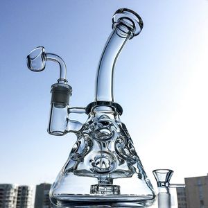 Fab Egg Verre Bécher Bongs Narguilés Pommeau De Douche Perc Bong 9 Pouces Mini Recycleur Dab Rig Conduites D'eau Petites Plates-formes Pétrolières Cire Bubbler Tuyau Lisse MFE09