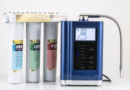 El ionizador de agua alcalina más nuevo, máquina ionizante de agua + filtros de agua, sistema de voz de pantalla inteligente de temperatura 110-240v 3 colores