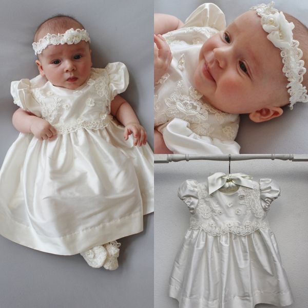 2019 plus récent robes de baptême mignonnes pour les filles dentelle appliques bijou décolleté sur mesure robes pour bébés pas cher