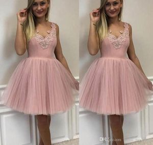 2019 nieuwste elegante korte baljurk homecoming jurk roze ruches juniors zoete 15 afstuderen cocktail party jurk plus size op maat gemaakt