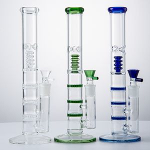 12 pulgadas de vidrio Bong Tubería de agua Hookah Birdcage Perc Oil Dab Rig Triple Honeycomb Percolators 18mm Accesorios para fumar conjuntos femeninos Bongs con embudo Bowl Hookahs