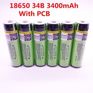 Liitokala 100% batterie rechargeable originale NCR18650B 18650 3400mAh avec lampe de poche PCB 3.7V