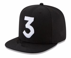 2017 Popular Chance the Rapper 3 Hat Cap Negro Bordado Bordado Capas de béisbol Hip Hop Streetwear Strapback Snapback Sun Bone4511872