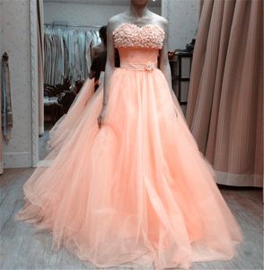 2017 Princess Sweetheart Apliques Bola Vestido Quinceañera Vestido con tul Lace Up Plus Tize Sweet 16 Vestido Vestido Vestido Vestido BQ96