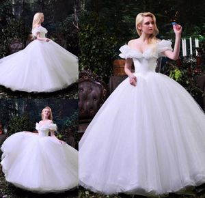 2017 Pure witte quinceanera -jurken sexy off schoudervestido de novia a line organza gedrapeerd plus size mode tuinbruinjurken6932860