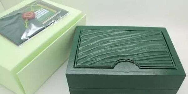 Montres-bracelets Boîtes Top Marques Boîte Verte Papier Pour Hommes Montre Livret Carte en Anglais Hommes En Gros
