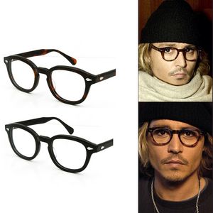 Johnny Depp -bril Men Johnny Depp -bril in de bril Transparante lens merkontwerper Computerbril Mannelijke ronde vintage topkwaliteit oculos de grau