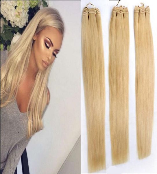 2017 sexe cheveux blonds trame 100g vague droite 613 22 60 20 24 brésilien indien malaisien péruvien remy extensions de cheveux 2272649