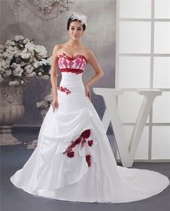 2017 Sexy Applicaties Kralen A-lijn Trouwjurken met bloemen Lovertjes Taffeta Plus Size Bruiloft Bruidsjurken Vestido de Novia BW13