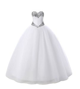 2017 sexy elegante baljurk Trouwjurken met kralen kristallen plus size bruidsjurken vestido de novia qc128