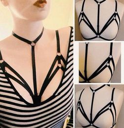 2017 Femmes sexy pastel Goth Garter Belt Pentagram Punk Cage Bra Lingerie Érotique Bralette Bondage Suspender7417282