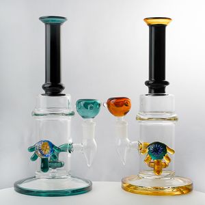 Narguilés 10 pouces bécher en verre Bong type droit Oli Dab Rigs pomme de douche Perc conduites d'eau épaisses 14,5 mm Bongs à joint femelle avec bol CS1223