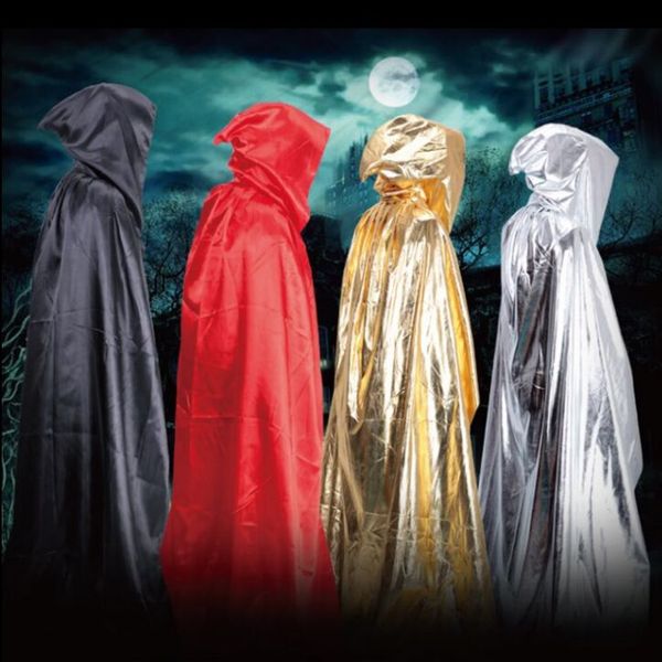 2017 Sorcier cape 4 couleur Halloween Costume cosplay Théâtre Prop Mort Capuche Cape Diable Long Tippet Cape Gratuit FedEx DHL