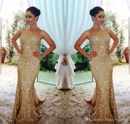 2019 sparkly goud lange prom jurk glanzende mouwloze lovertjes formele vakanties slijtage afstuderen avondfeest Pageant toga Custom Made plus size