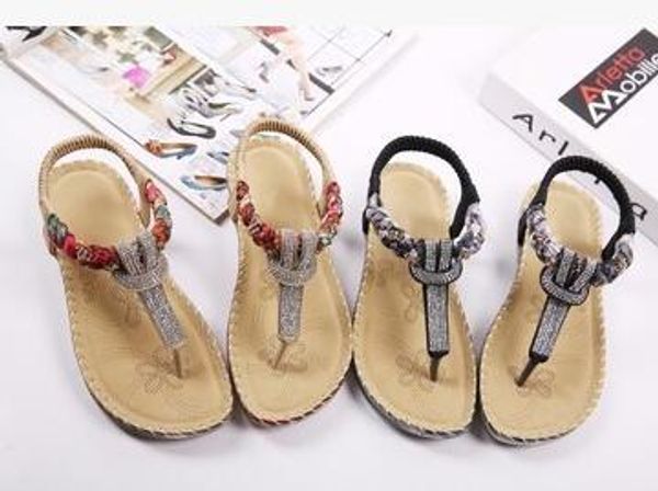 2017 sommer Sandalen Frauen T-strap Flip-Flops Tanga Sandalen Designer Gummiband Damen Gladiator Sandale Schuhe Zapatos Mujer. LX-025
