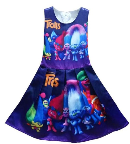 2017 Été Trolls Robes pour Filles Princesse Fête D'anniversaire Robe Enfants Trolls Costume Enfants Vêtements Robe 310Y28357734681
