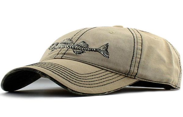 2017 Verano Unisex Pescado Hueso Bordado Gorra de Béisbol Camuflaje Curvo Ala Papá Gorras Hip Hop Sombrero Snapback Sombreros Para Hombres Y Mujeres 1305146