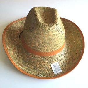 2017 Zomer Unisex Western Handgemaakte Australische Cowboy Straw Sun Hat Mannen Strand Wide Color Bravel Cowgirl Cap 10 stks / partij