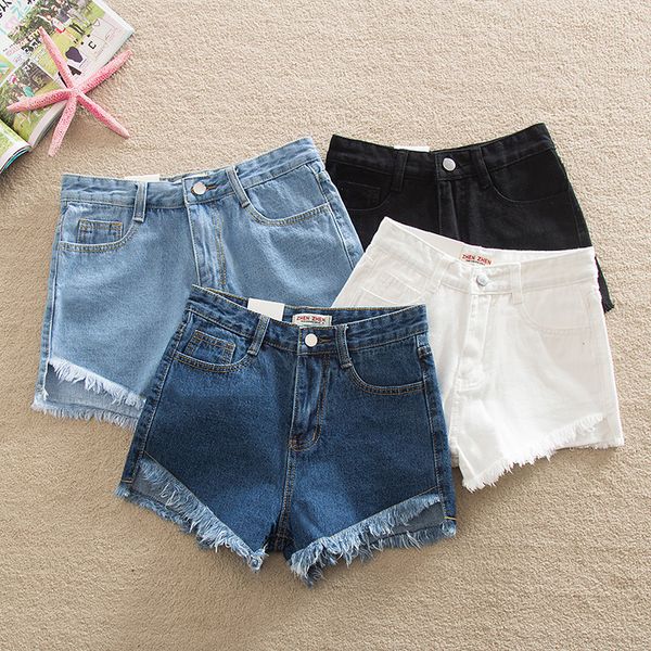 2017 Summer Wholesale- New Sexy Womens Denim Jean shorts Ripped Tassel Short jeans Pantalones calientes Beach Summer Bandage Mid Waist Girls Jeans