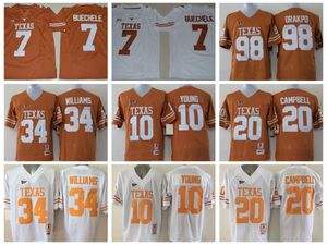 Texas Longhorns 7 Shane Buechele College Football Jerseys 10 Vince Young 34 Ricky Williams 20 Earl Campbell 98 Brian Orakpo Colt McCoy