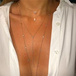 2017 Drie Kleur 100% 925 Sterling Zilver 45 CM 85 cm 102 cm Laag Lange Link Ketting Sierlijke Delicate Dunne Zilveren Ketting CZ Ketting