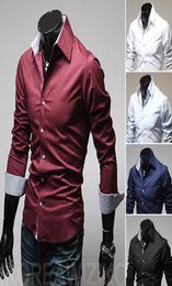 2017 Ting New Mens Luxury Casual Luxury Slim Fit Camisas 4 Tamaño US XS L 5 Colors2098741