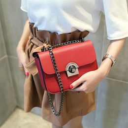 2017 de cuero de alta calidad Fashion Brand Fashion Design Style Elegance Corsbody Flap Chain Bag Four Colors285B