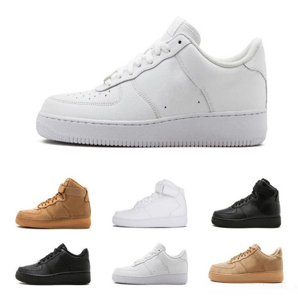 2017 top qualité NOUVEAUX hommes façonnent le top top blanc Casual chaussures en cuir noir amour unisexe one 1 livraison gratuite euro 36-45 froce forces 1 one