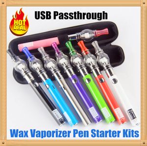 Top Wax Pennen Kits 510 Dab Attachment Glazen Bol Wax Verstuiver Vape Pen UGO V II Micro USB Passthrough Vaporizer Kits