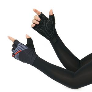2024 Manchon de bras de cyclisme avec gants demi-doigt coussin de gel antidérapant respirant moto VTT vélo de route de montagne protecteur de main gants de crique hommes sport mitaine de vélo D2