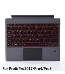 2017 Ultra Thin Lighting Magnetic Wireless Abs Abs Bluetooth Clavier Casque pour surface Pro 3 4 6 122 avec rétro-éclairage3489363