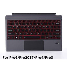 2017 Ultra Thin Lighting Magnetic Wireless Abs Abs Bluetooth Clavier Cadre Cuir pour Surface Pro 3 4 6 122 AVEC Backlight3284243