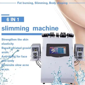 2022 ultrasons Liposuccion Cavitation Lipo Laser amincissant la Machine avec 6 pièces Lipolaser tampons ultrasons vide Rf poids réduire