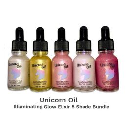 2017 unicornio de aceite iluminando el elixir 14ml 5 colores Highlighters Unicorn Highlighter Bronzers Cosmetics 1553905