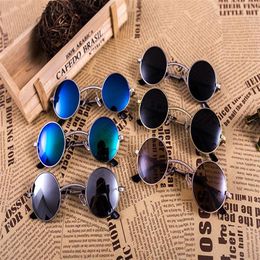 2017 einzigartiges Design Gothic Steampunk Sonnenbrille Wiederherstellung alter Wege runder Rahmen Metallrahmen Männer Frauen Brille weibliche Brillen oculo226y