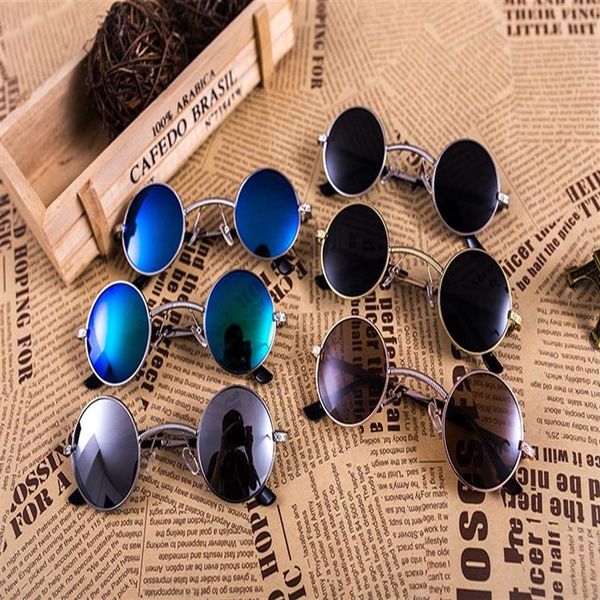 2017 Unique Design lunettes de soleil gothiques steampunk restaurer les anciennes manières cadre rond cadre en métal hommes femmes lunettes lunettes pour femmes oculo261H