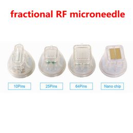 Remplacement jetable 10/25/64/nano tête de broche cartouche d'or fractionnaire RF microneedle microneedling cartouches de machine DHL