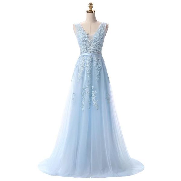 2019 nouvelle robe De Noiva longue rose dentelle robes De soirée mariée Banquet mince Sesy col en v dos nu formelle robe De bal faite 510