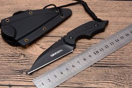 Wartech Couteau Droit de Poche D2 Lame G10 Tactique Camping Chasse Survie Couteau Militaire Utilitaire EDC Outil avec ABS Gaine Homme Collection