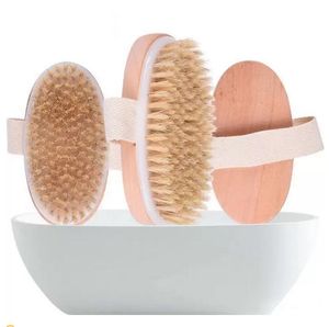 Brosses De Nettoyage Brosse De Bain Peau Sèche Corps Doux Poils Naturels SPA La Douche En Bois Sans Poignée Livraison Rapide GG0630