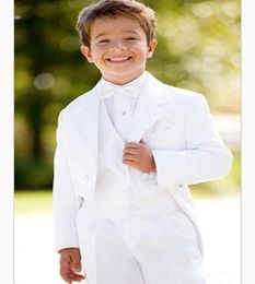 2017 blanc enfant costumes sur mesure garçon mariage costume Boy039s tenue marié smoking veste pantalon arc gilet 4804975